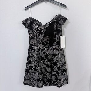 Honey and Rosie Black and Silver Embroidered Dress